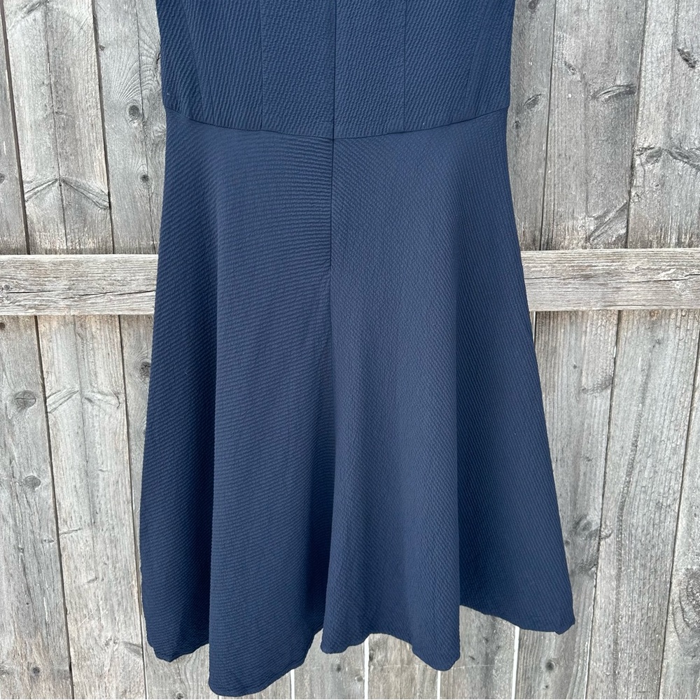 MM. LAFLEUR Navy MIDI Cap Sleeve Fit And Flare A-Line Skater Dress Sz 4 - Picture 7 of 10